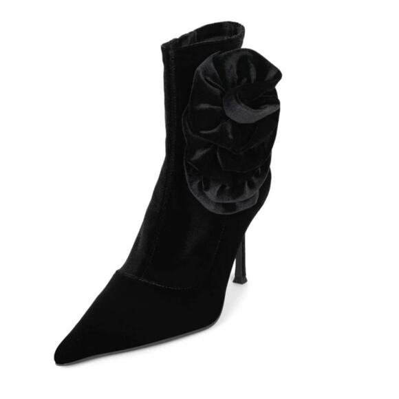 Jeffrey Campbell Shoes - NWOT Jeffrey Campbell Florette Black Crushed Velvet Boots – Sz 8.5